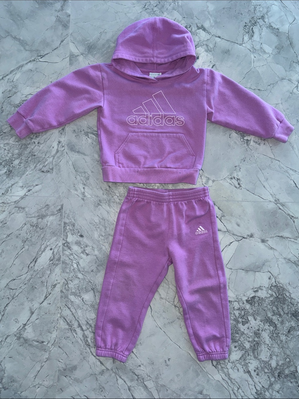 adidas Lavender Kids Hoodie and Joggers Set